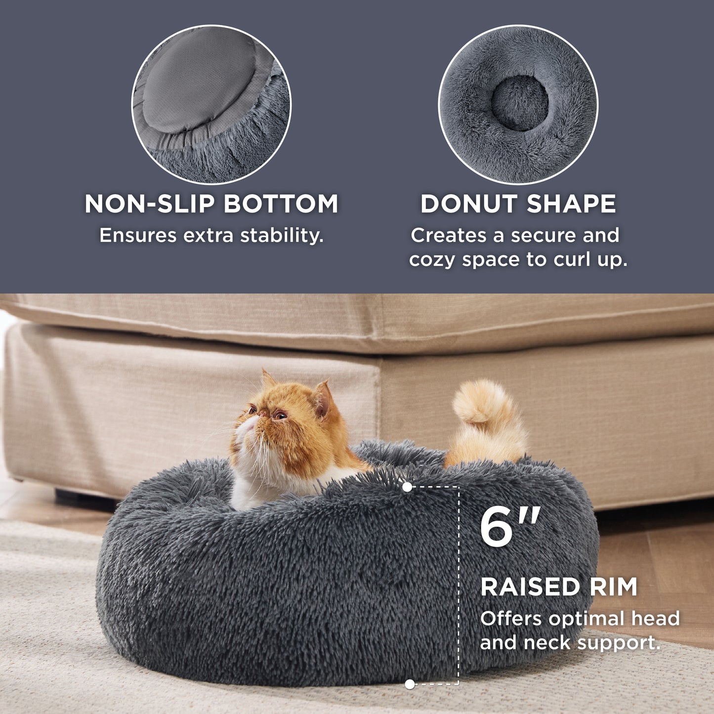 Calming Donut Bed for Dogs and Cats