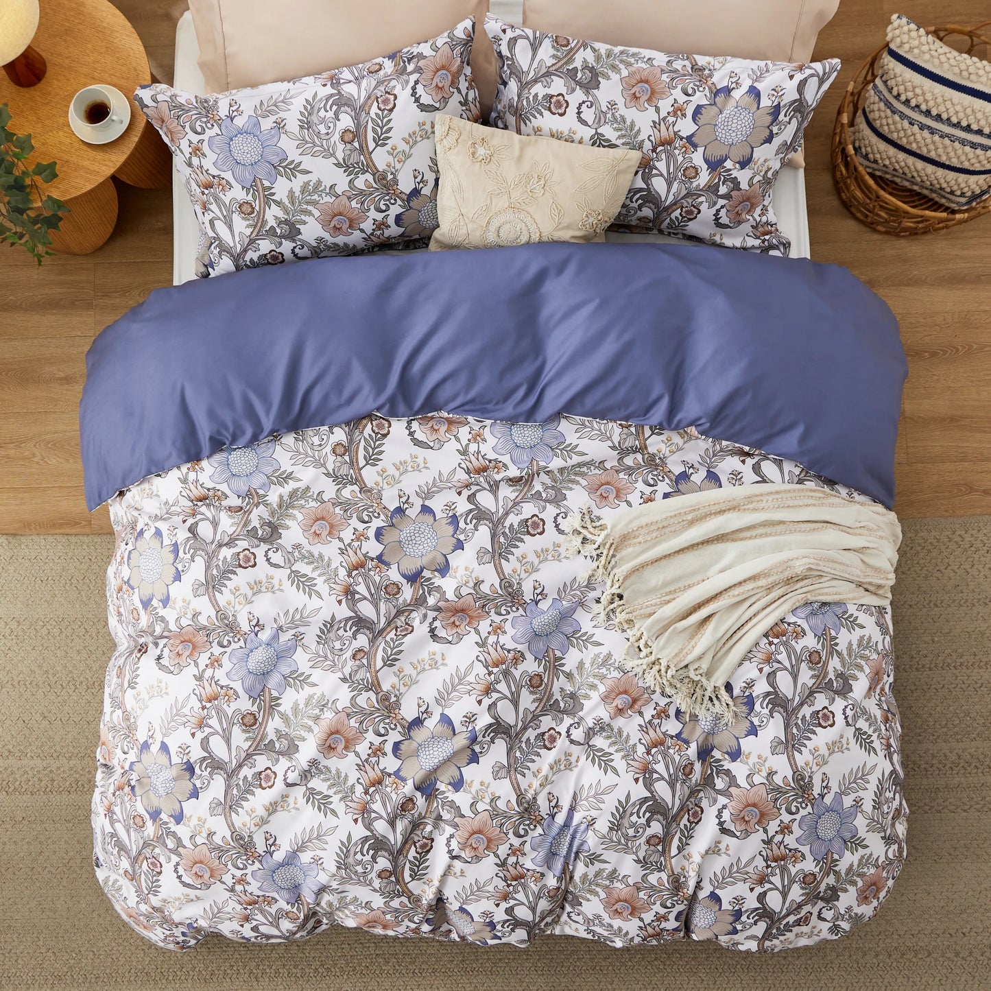 Reversible Floral Duvet Cover Set