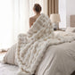 Cream textured plush blanket from Rayon Derived Bamboo Luxe Bundle.