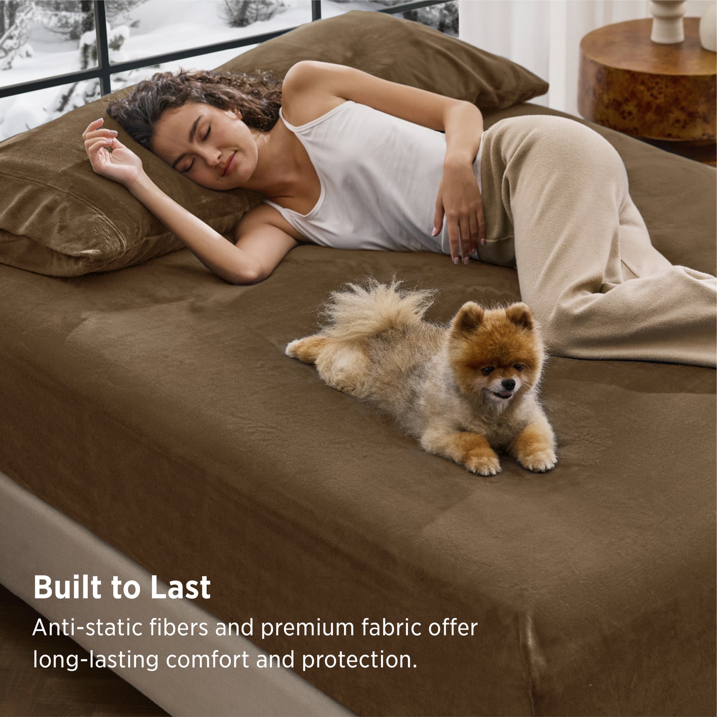 220 GSM Anti-Static Flannel Fitted Sheet