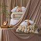 Slub Cotton Plush Luxe Bundle: duvet cover, sheets, and plush faux fur blanket.