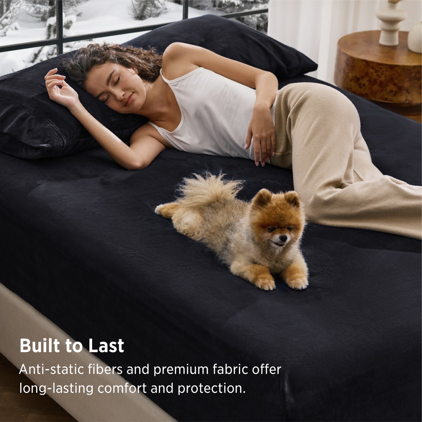 220 GSM Anti-Static Flannel Fitted Sheet