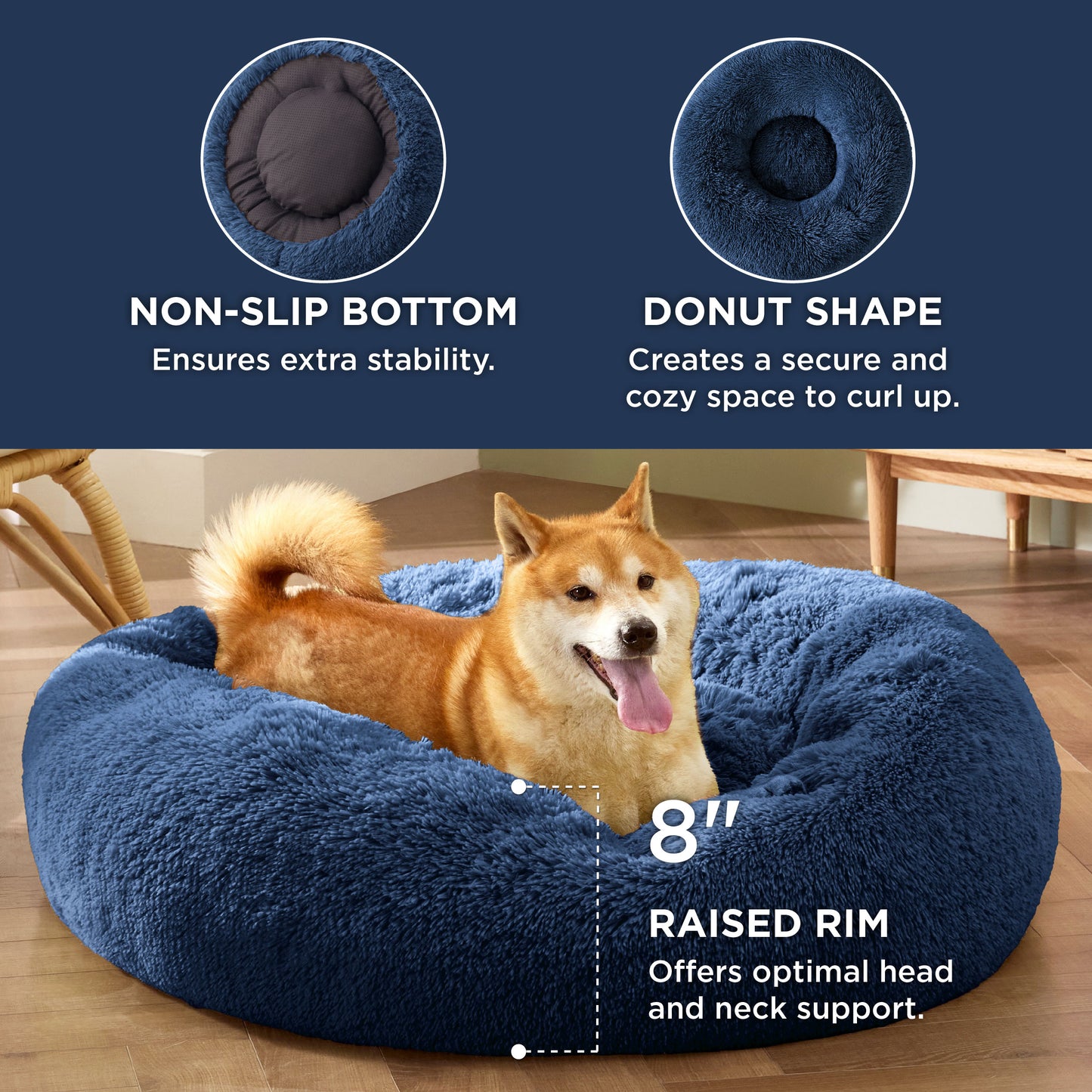 Calming Donut Bed for Dogs and Cats