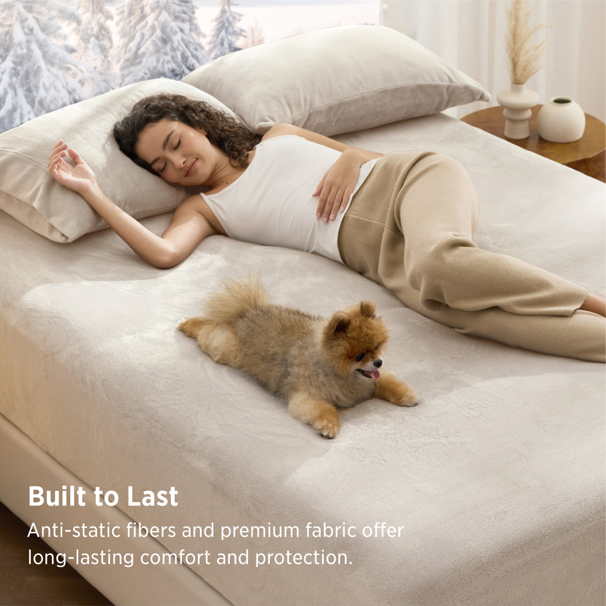 220 GSM Anti-Static Flannel Fitted Sheet
