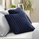 Striped Flannel Fleece Square Throw Pillow Cover