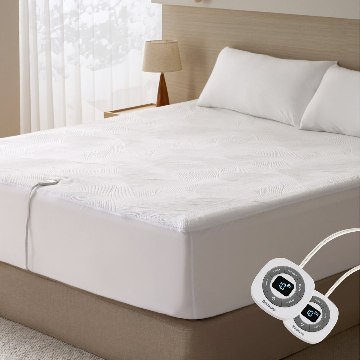Luxury Jacquard Heated Mattress Pad