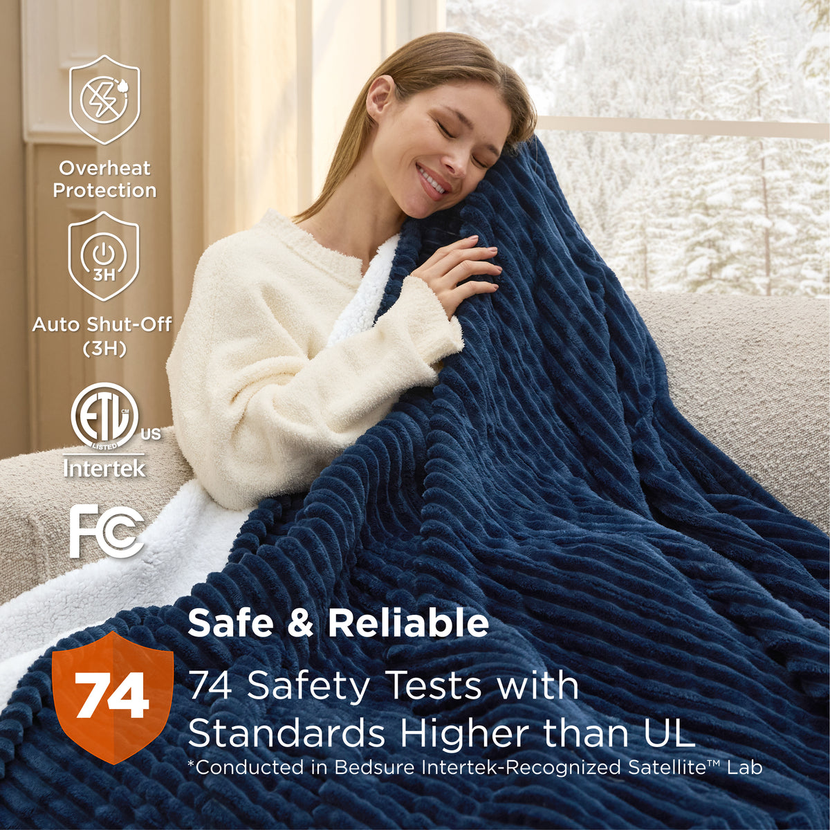 Ribbed Heated Blanket
