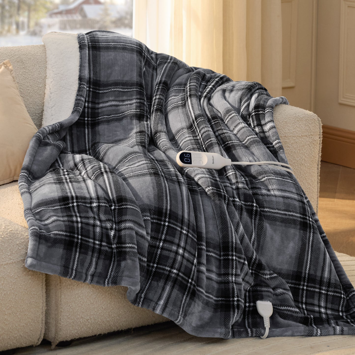 GentleSoft® Plaid Flannel Heated Blanket