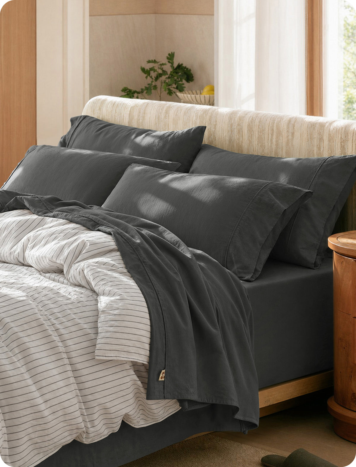 6-Piece Washed Cotton Sheet Set