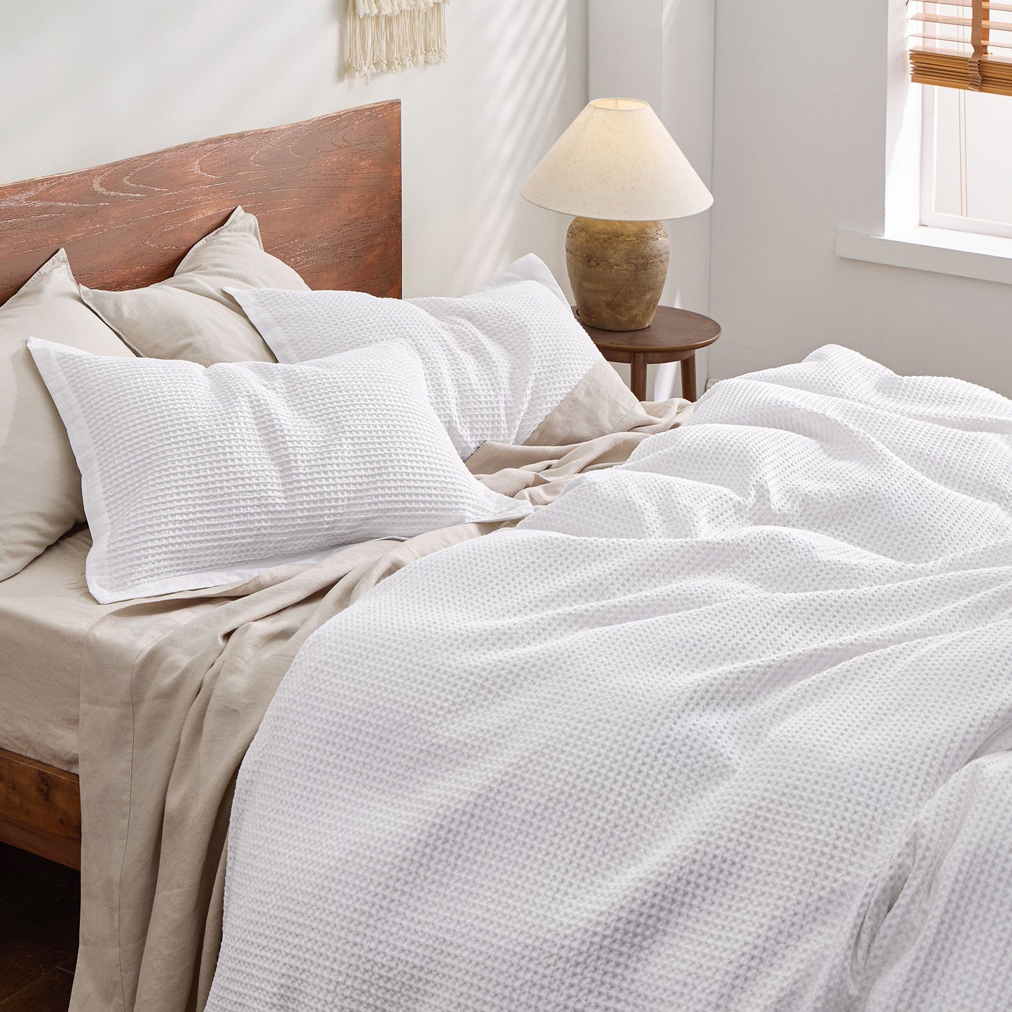GentleSoft® Cotton Waffle Weave Duvet Cover Set