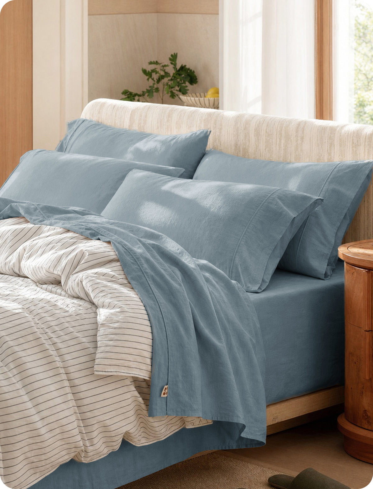 6-Piece Washed Cotton Sheet Set