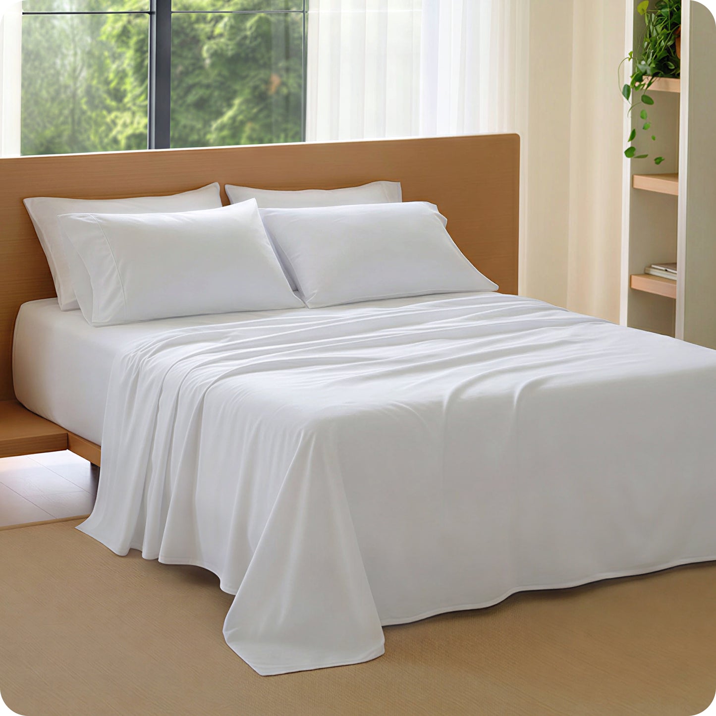PureWoven™ 6-Piece Washed Cotton Sheet Set