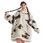 GentleSoft® Sherpa Fleece Printed Short Wearable Blanket Hoodie