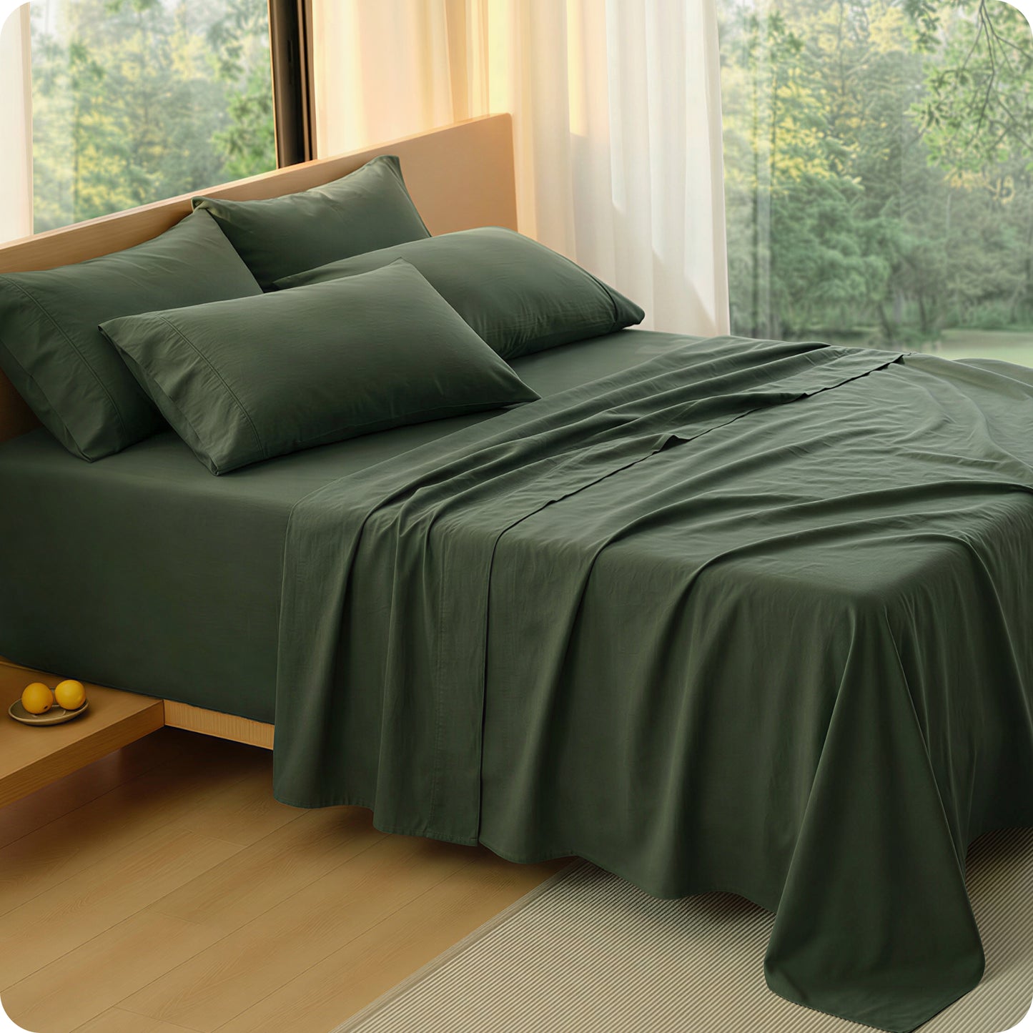 PureWoven™ 6-Piece Washed Cotton Sheet Set