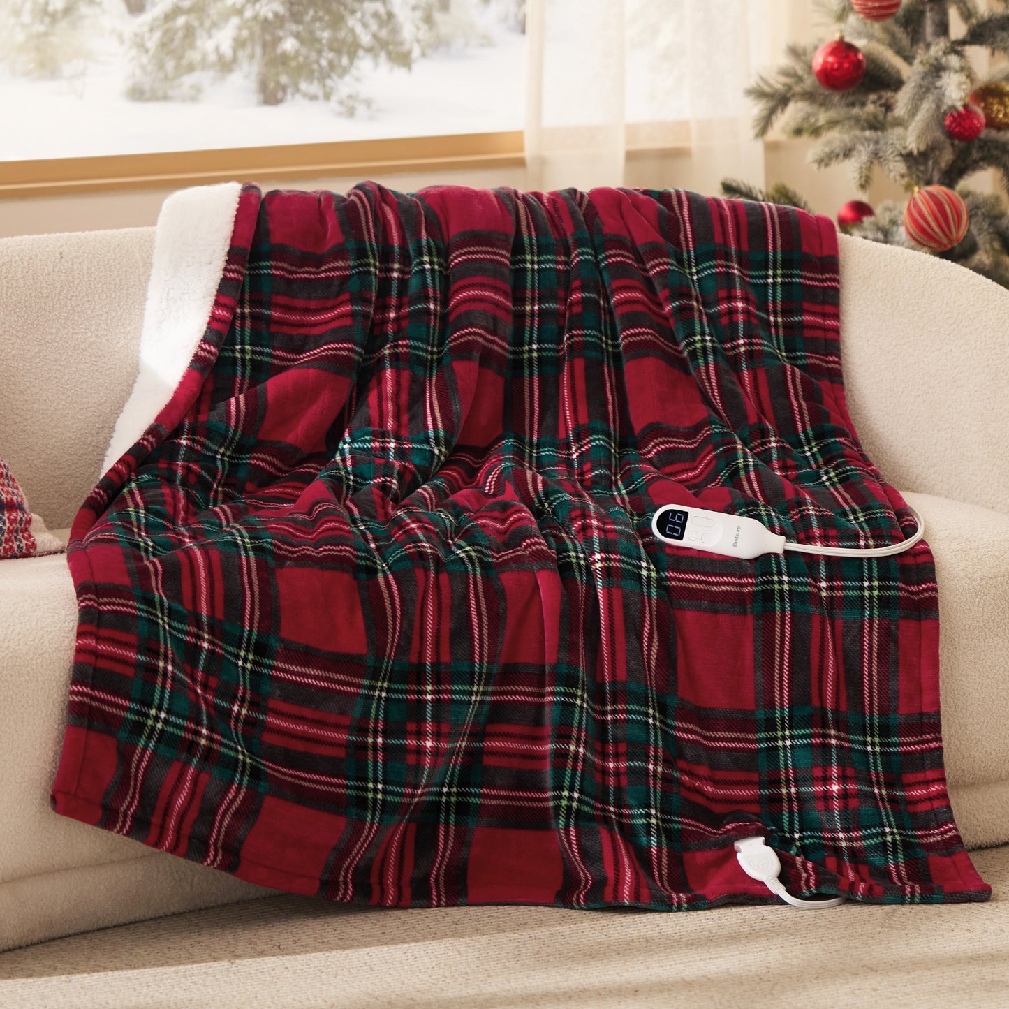 GentleSoft® Plaid Flannel Heated Blanket