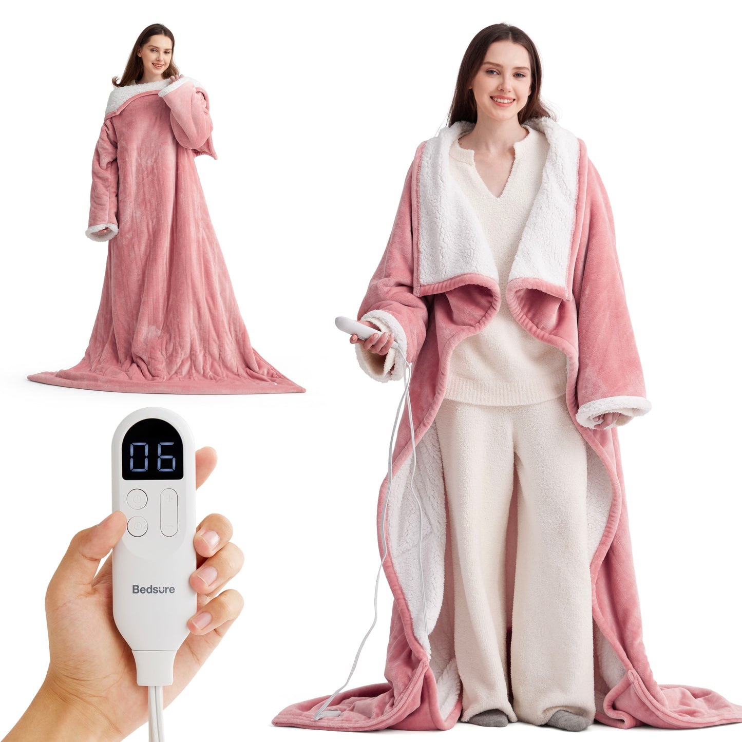 GentleSoft® Full-body Sherpa Fleece Wearable Heated Blanket