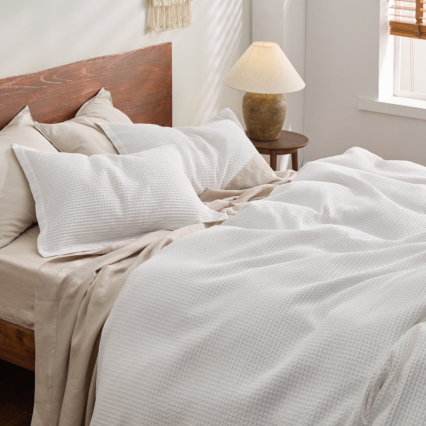 GentleSoft® Cotton Waffle Weave Duvet Cover Set