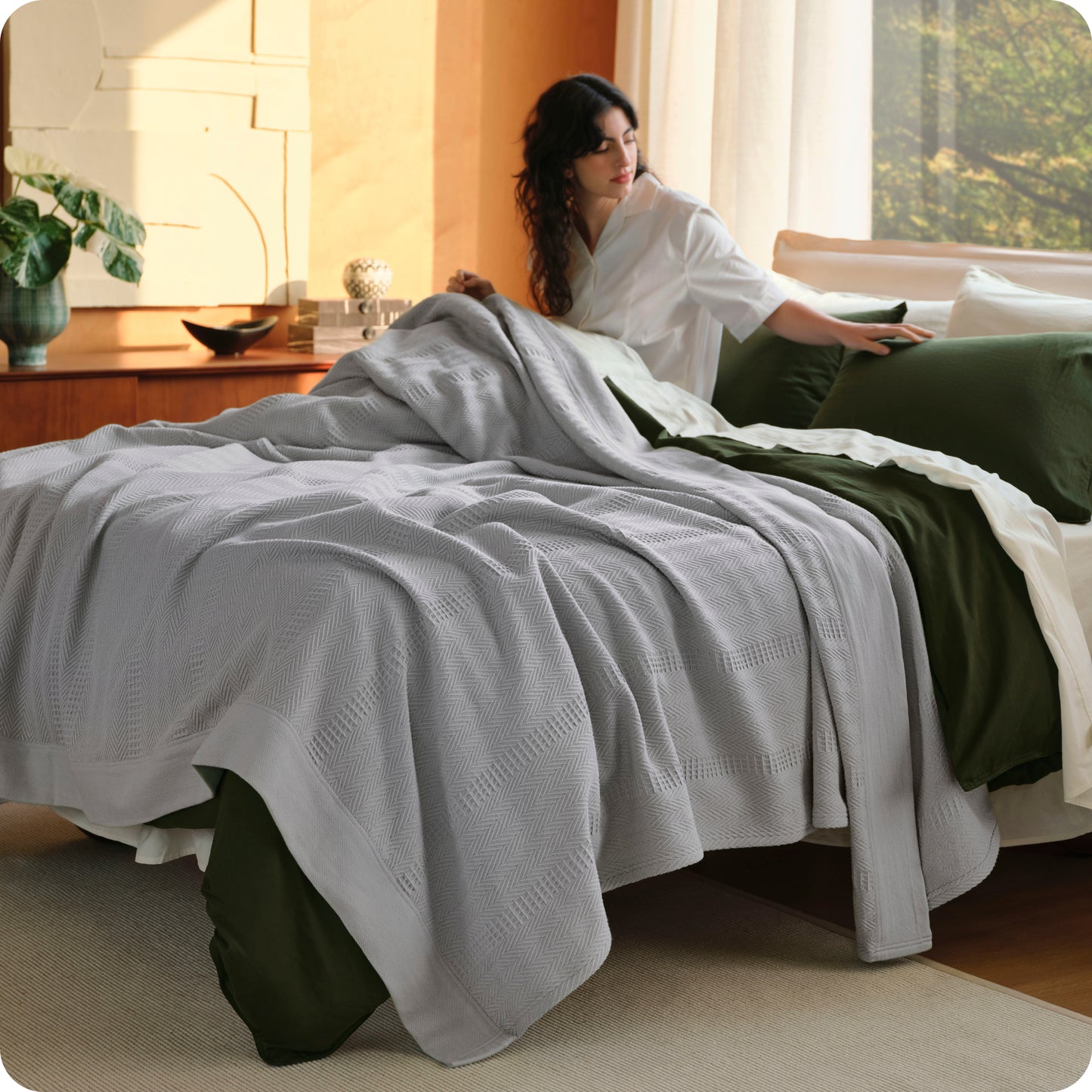 PureWoven™ Organic Cotton Textured Blanket