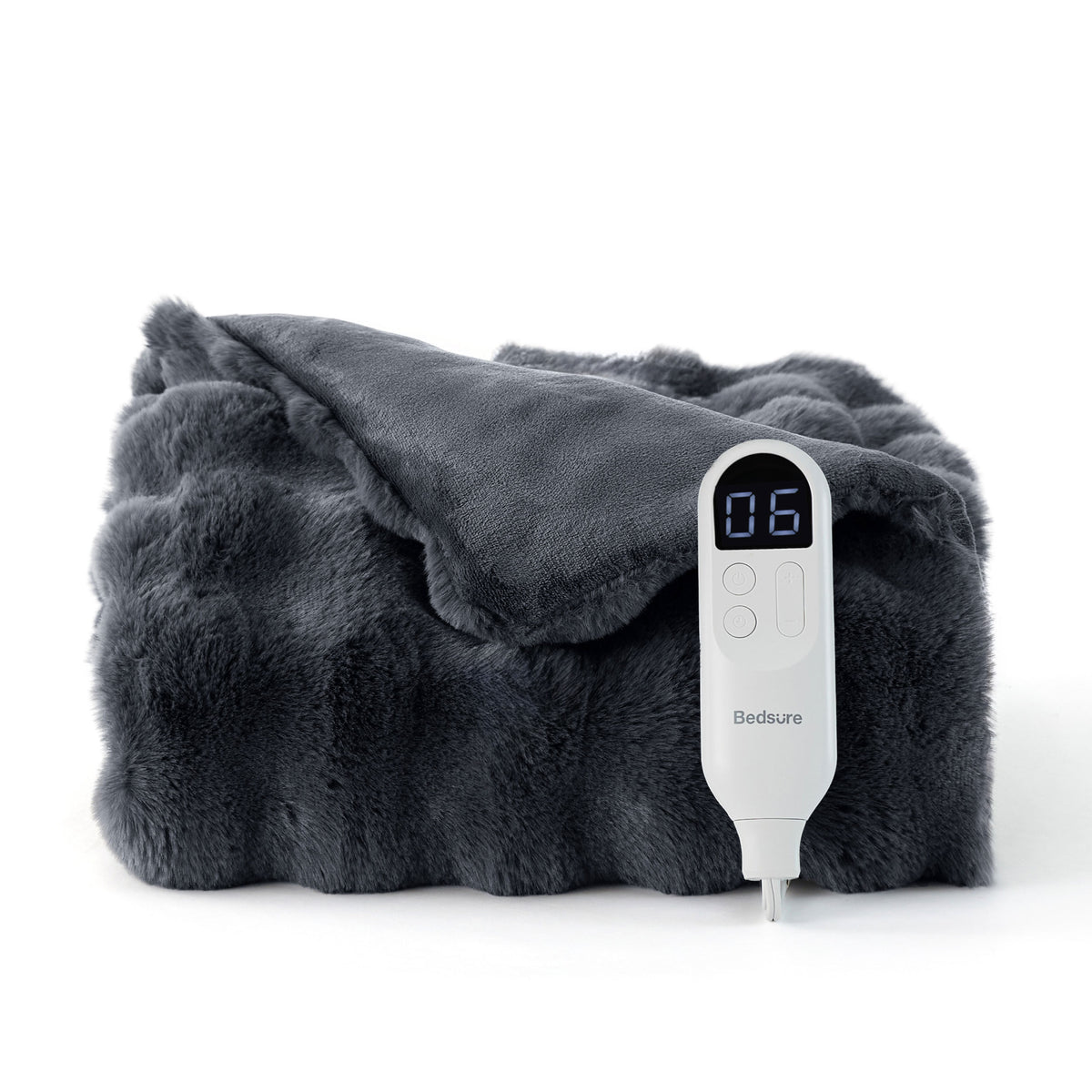 Bubble Faux Fur Heated Blanket