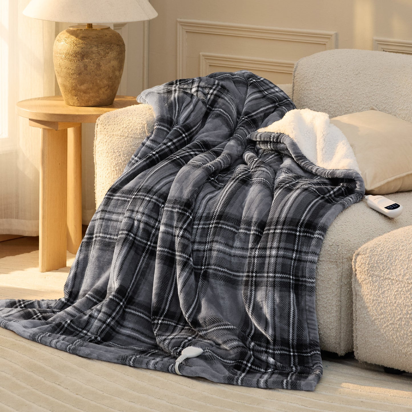 GentleSoft® Plaid Flannel Heated Blanket