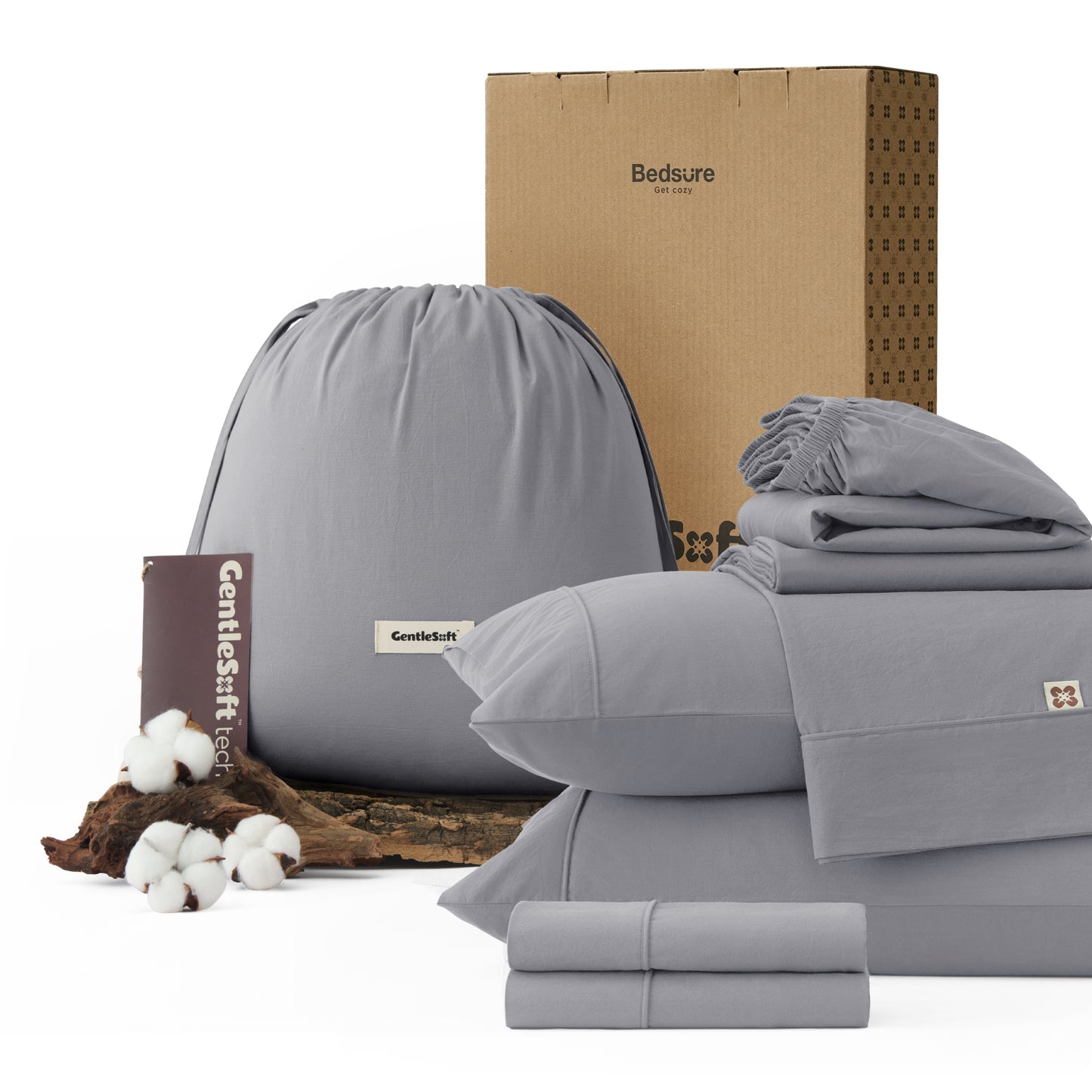 PureWoven™ 6-Piece Washed Cotton Sheet Set