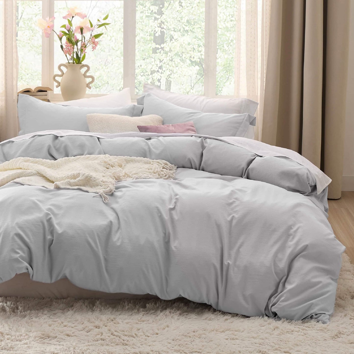 Prewashed Polyester Microfiber Duvet Cover Set