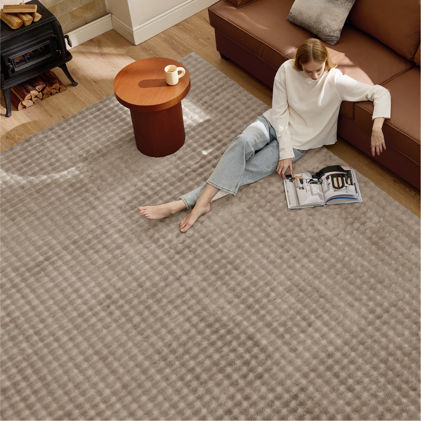 Bubble Flannel Area Rug