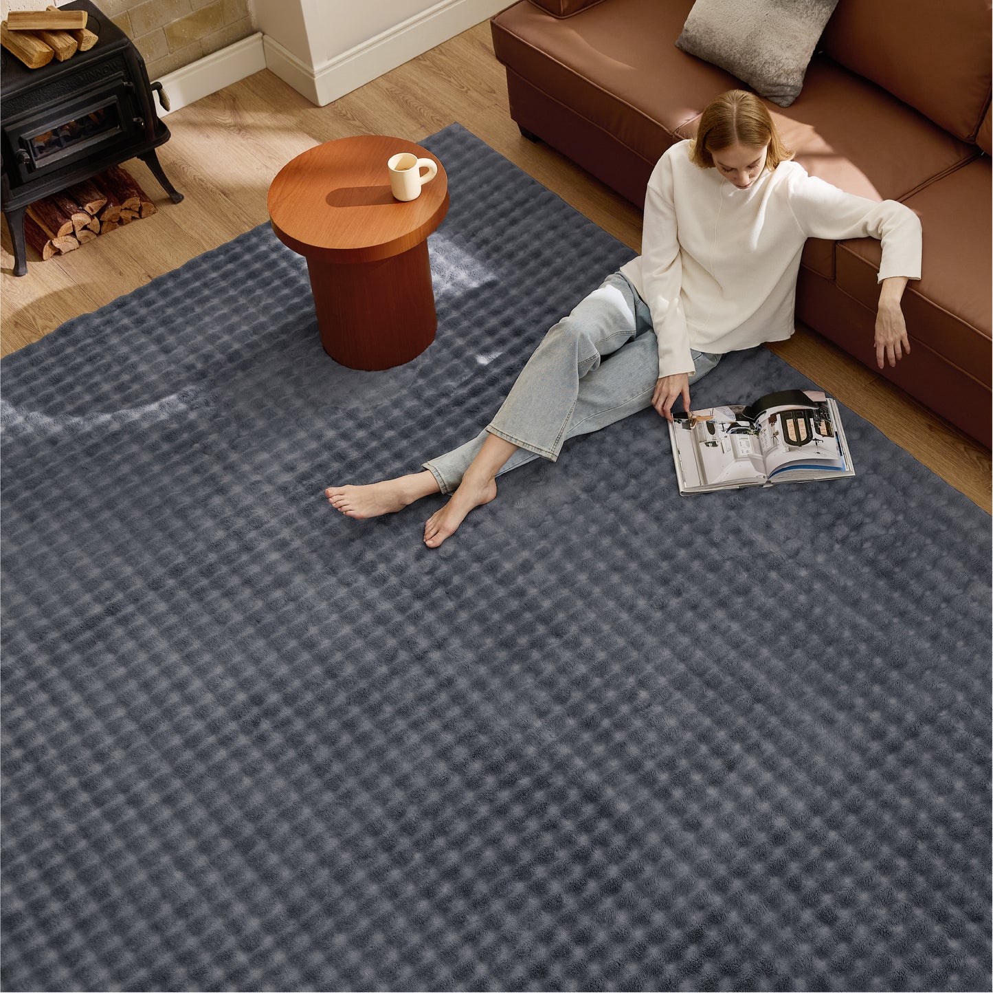 Bubble Flannel Area Rug