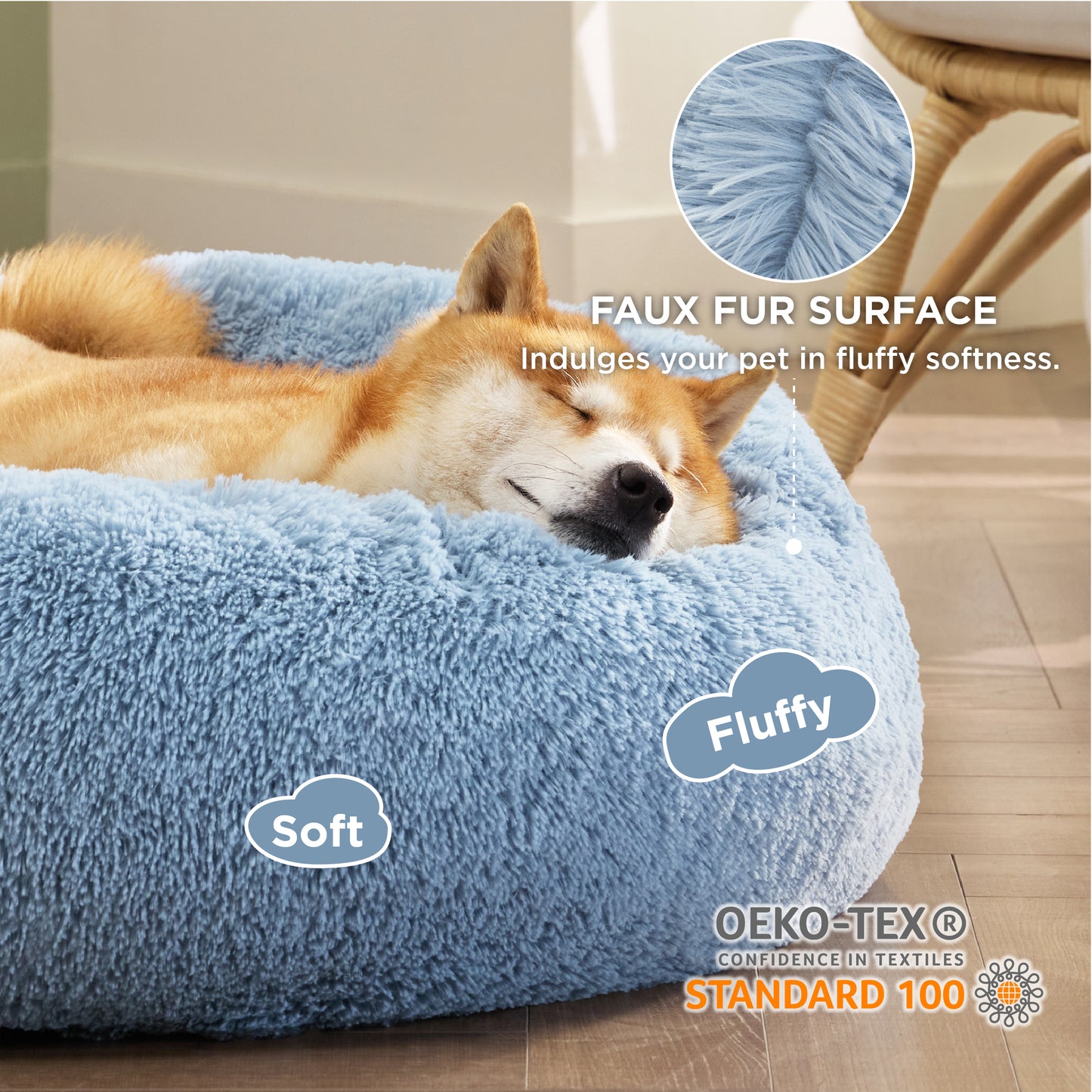 Calming Donut Bed for Dogs and Cats