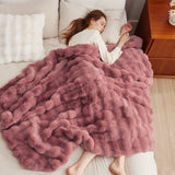 Ultra-Plush Bubble Faux Fur Blanket