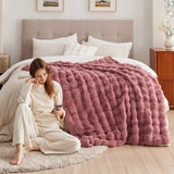 Ultra-Plush Bubble Faux Fur Blanket