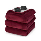 Bedsure Ribbed Flannel Heated Blanket