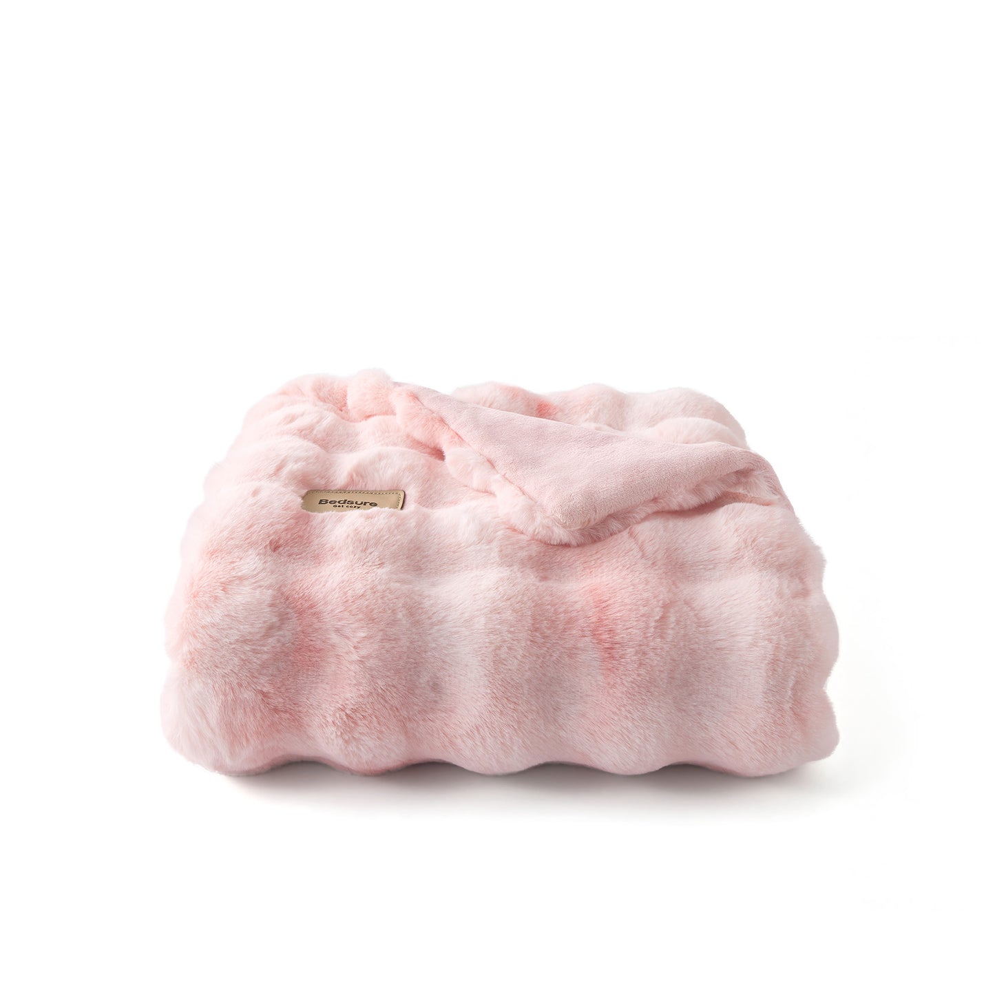 GentleSoft™ Bubble Faux Fur Blanket ( Pink )