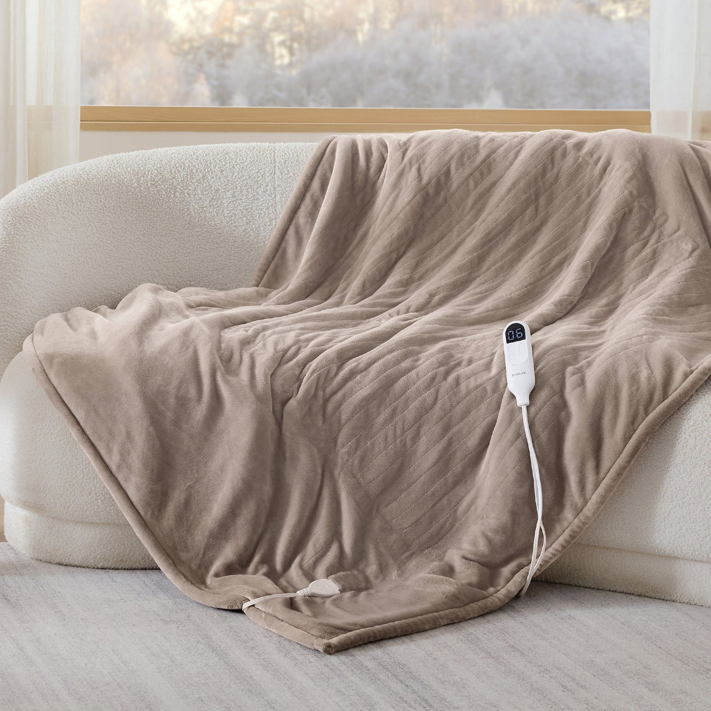 Solid Flannel Heated Blanket