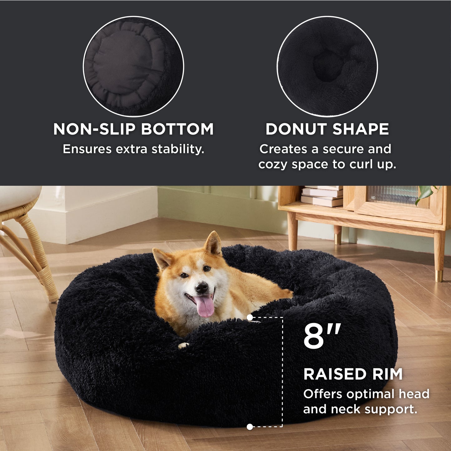 Calming Donut Bed for Dogs and Cats
