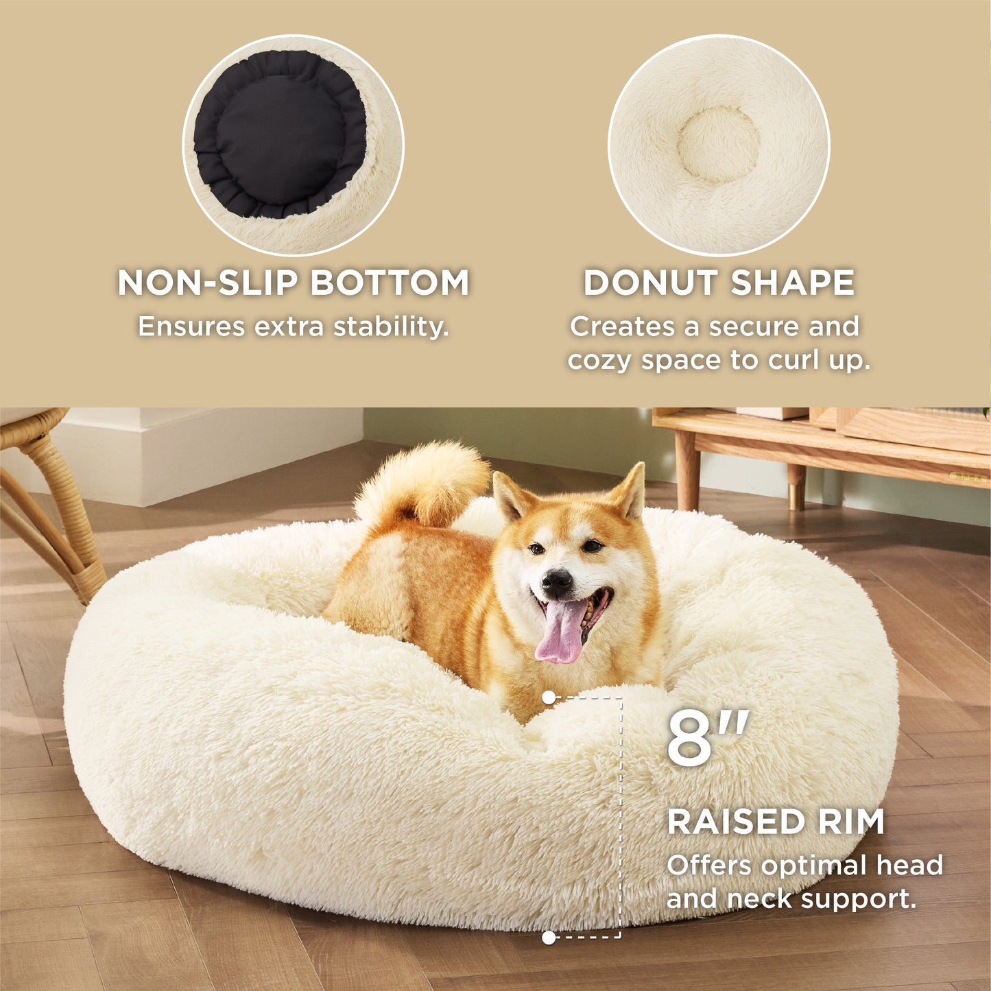 Calming Donut Bed for Dogs and Cats