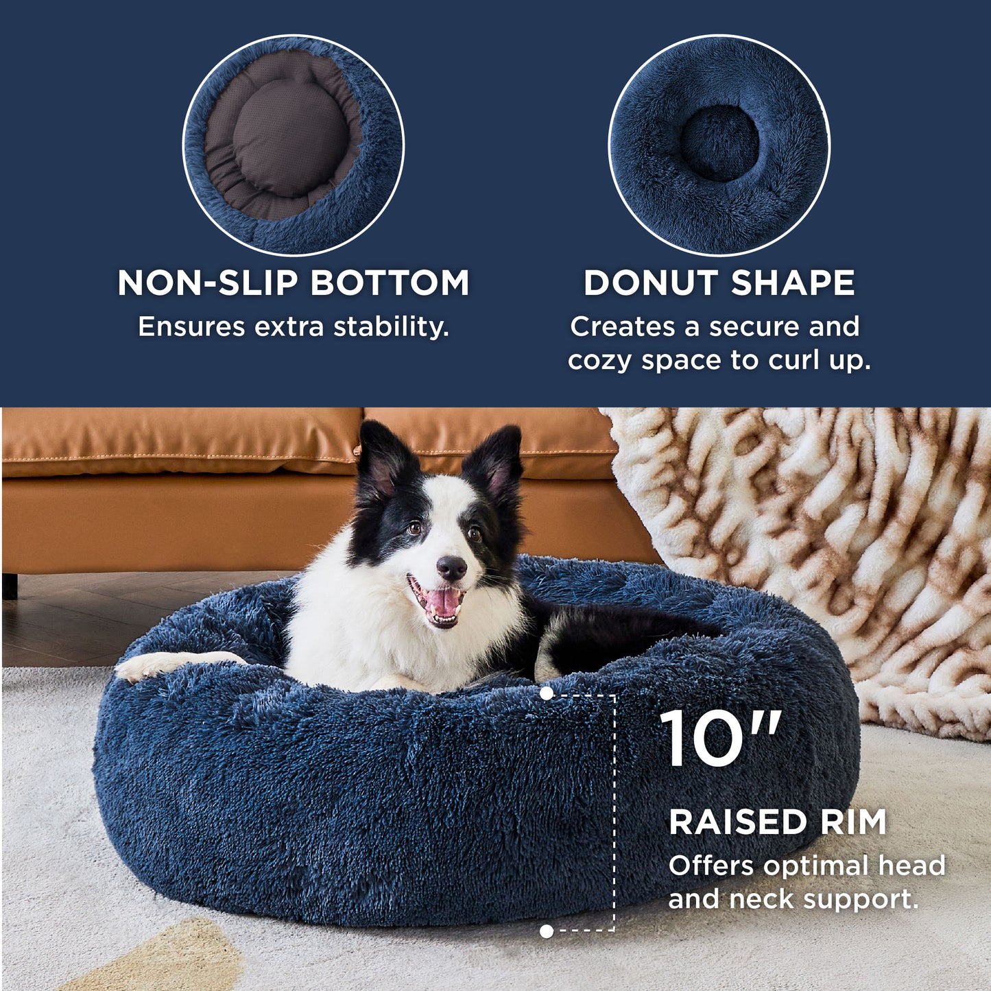 Calming Donut Bed for Dogs and Cats