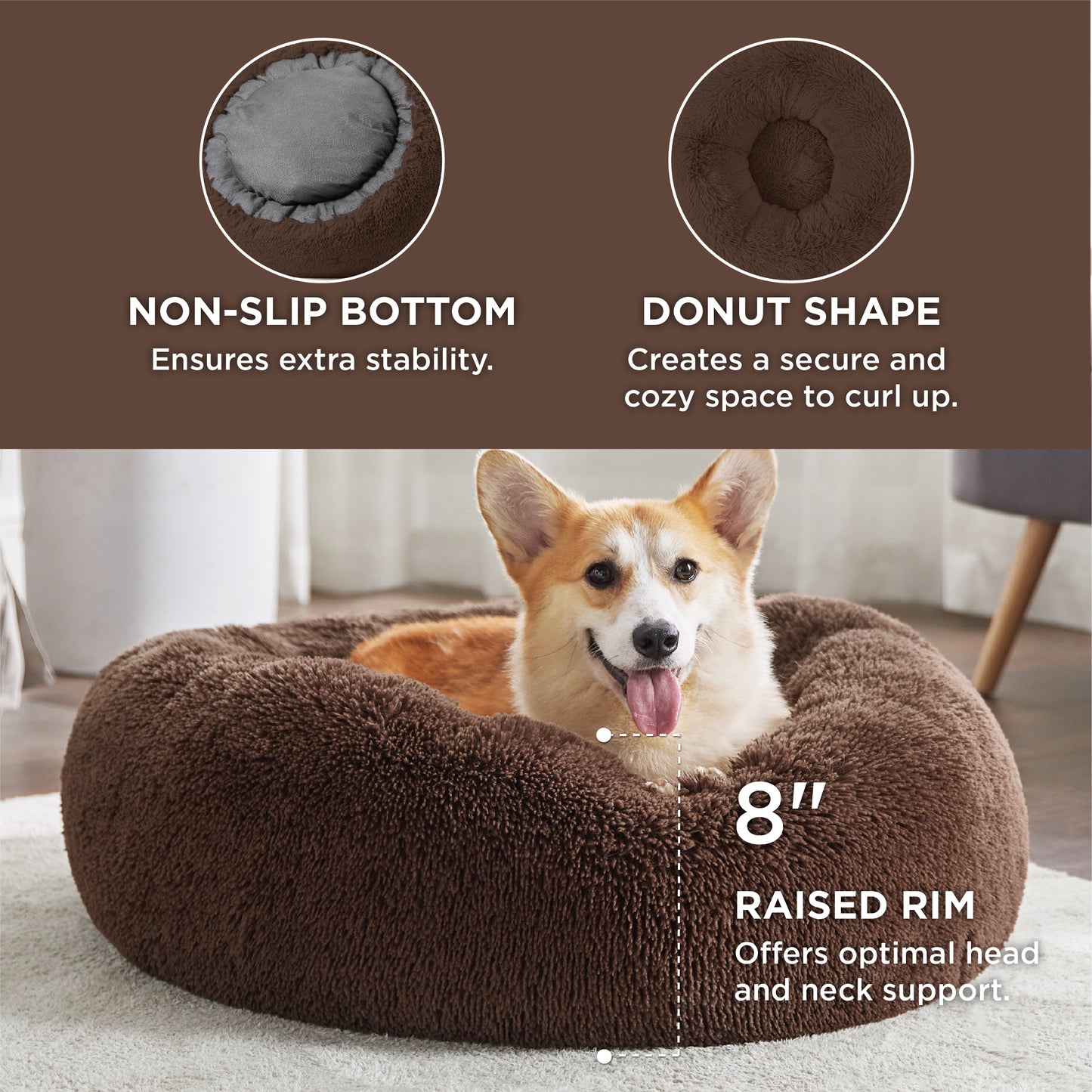 Calming Donut Bed for Dogs and Cats