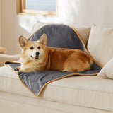 Reversible Sherpa and Microfiber Fleece Dog Blanket