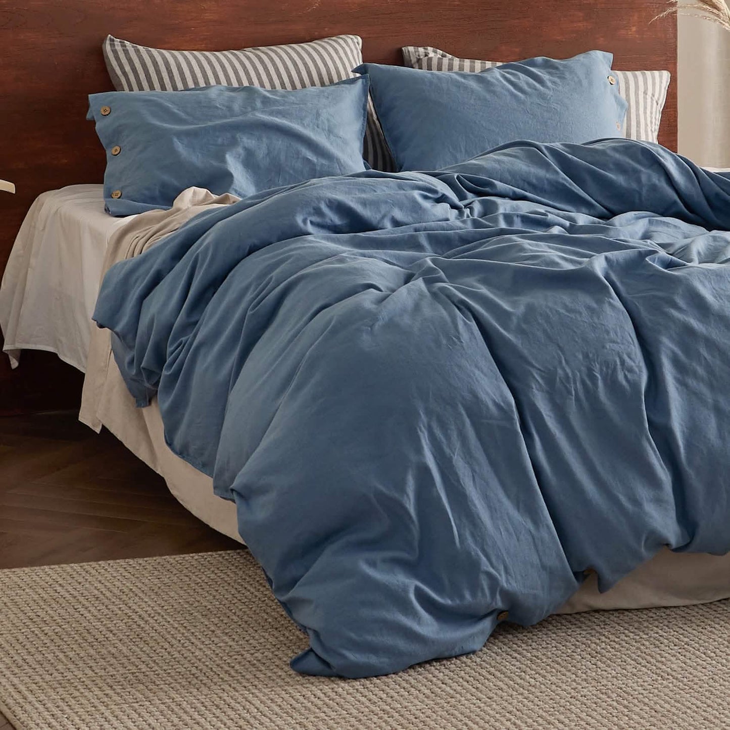 Cotton Linen Hybrid Duvet Cover Set