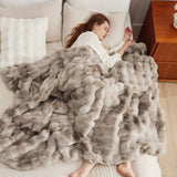 Ultra-Plush Bubble Faux Fur Blanket