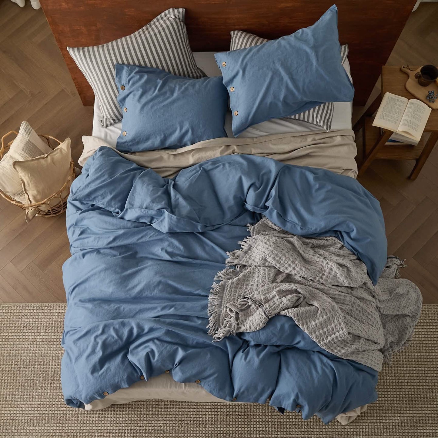 Cotton Linen Hybrid Duvet Cover Set