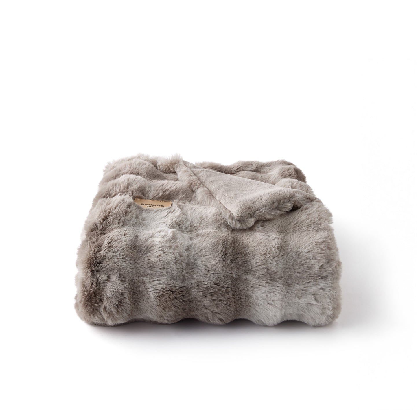 GentleSoft™ Bubble Faux Fur Blanket ( Grey Clouds )