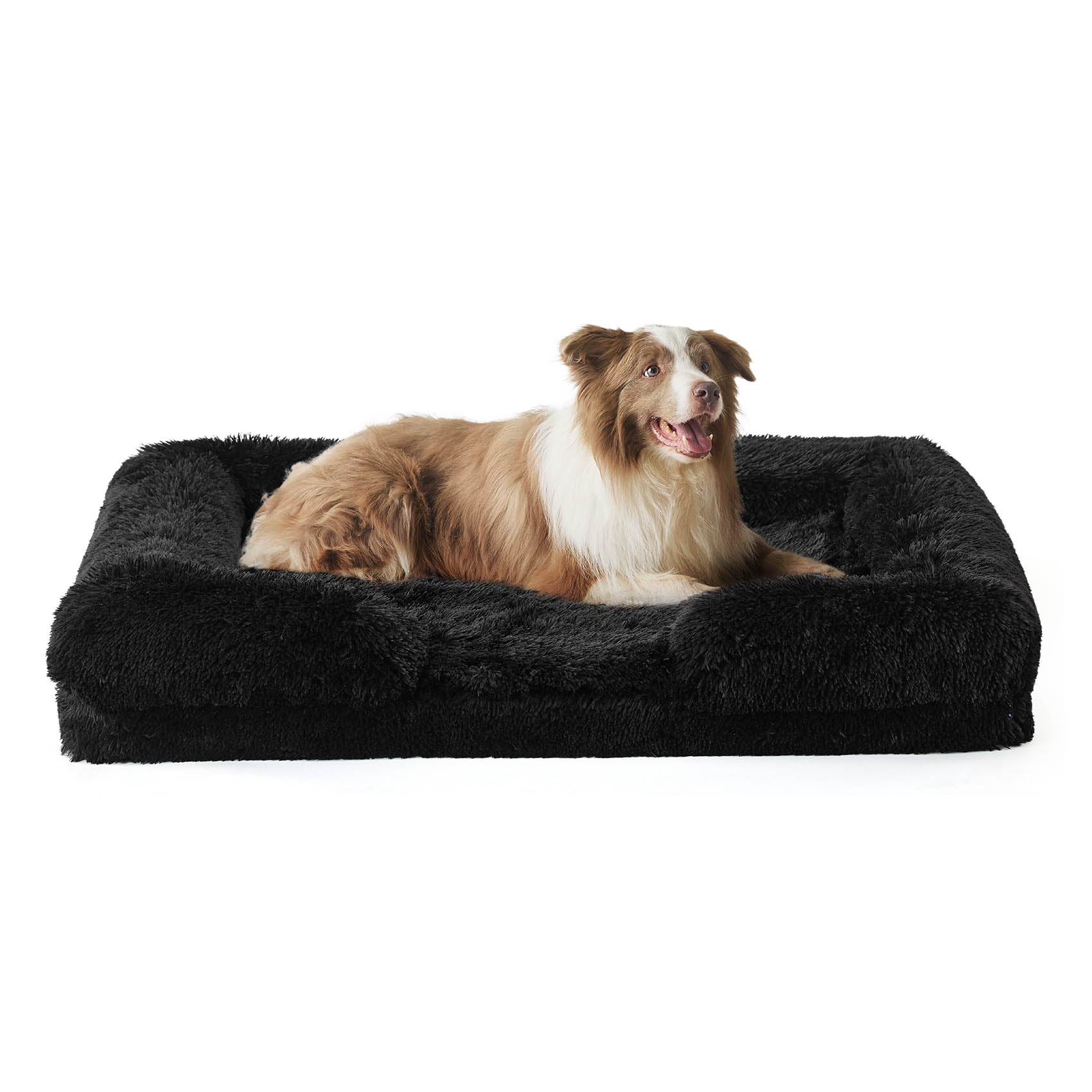 Orthopedic Long Faux Fur Flannel Dog Sofa