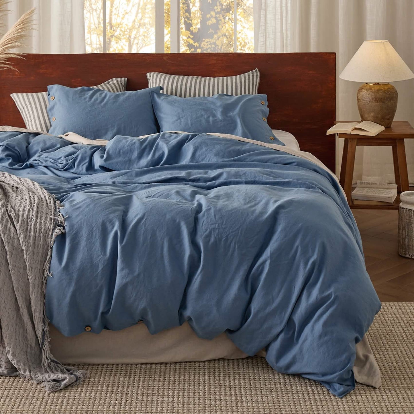 Cotton Linen Hybrid Duvet Cover Set