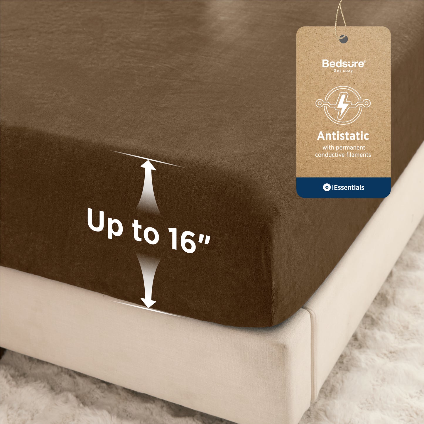 220 GSM Anti-Static Flannel Fitted Sheet