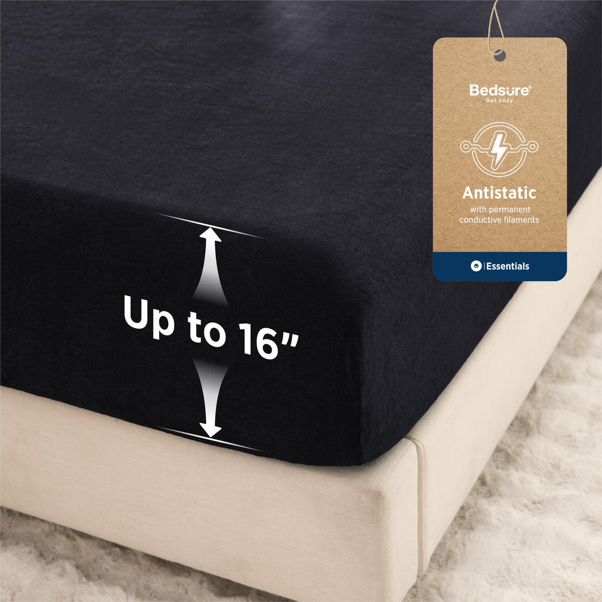 220 GSM Anti-Static Flannel Fitted Sheet