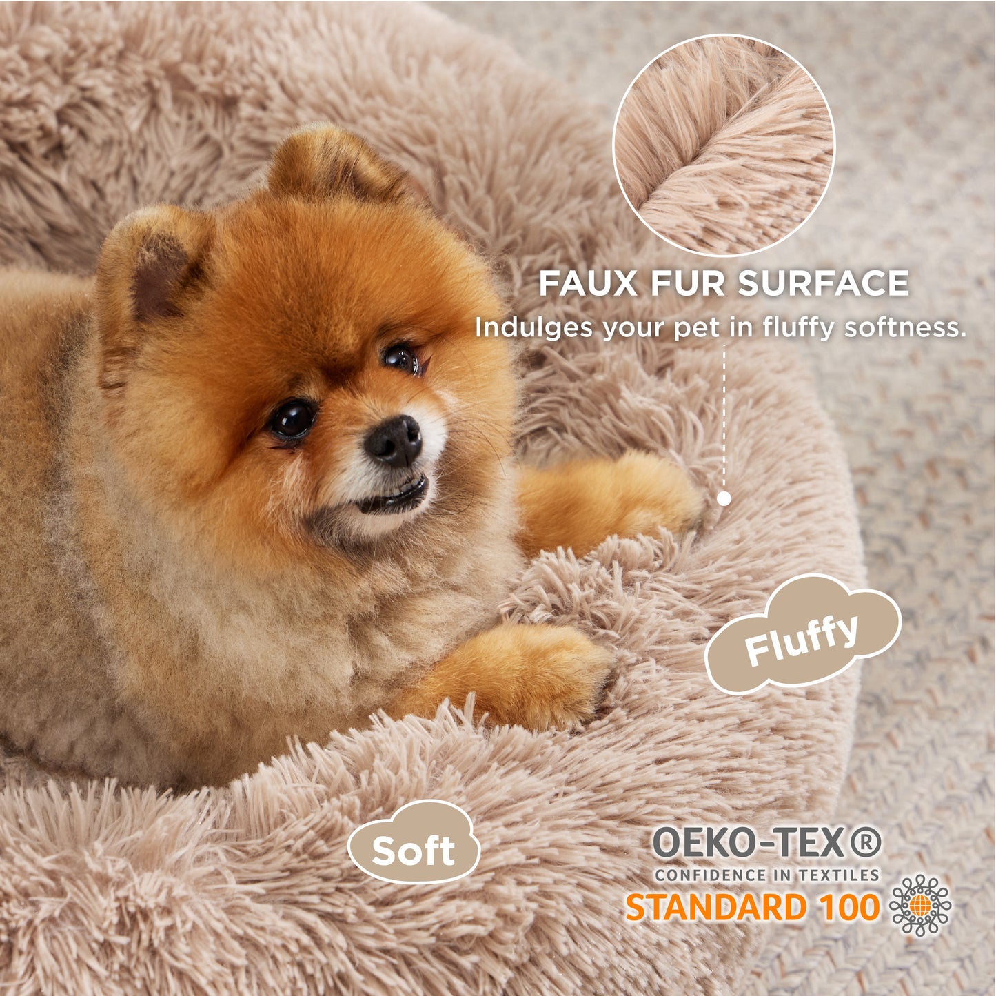 Calming Donut Bed for Dogs and Cats