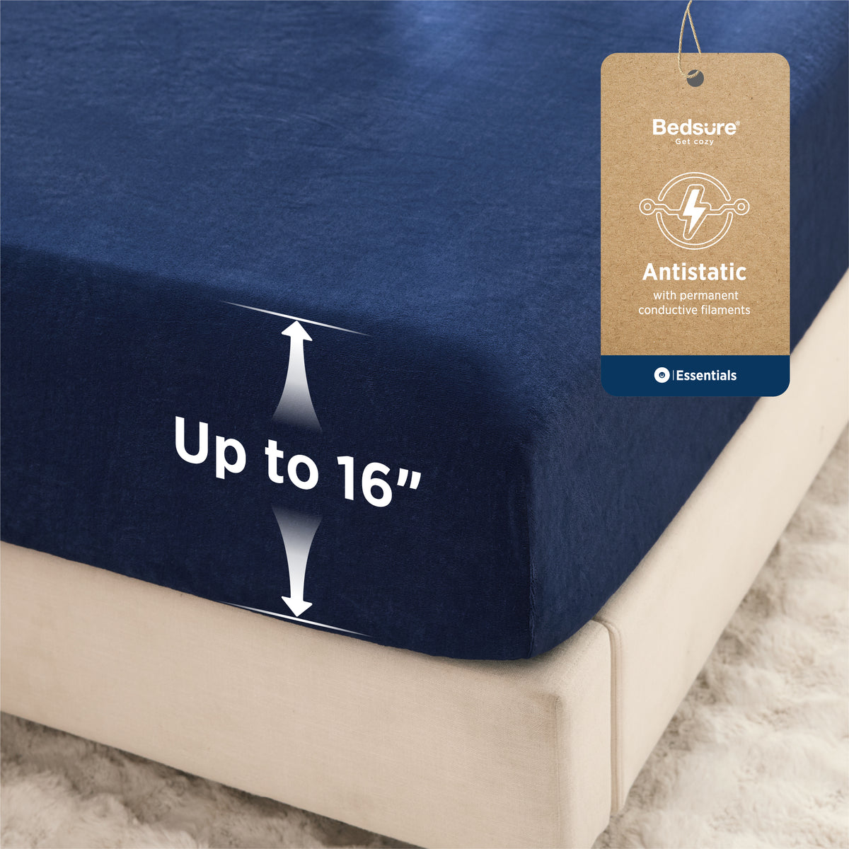 220 GSM Anti-Static Flannel Fitted Sheet