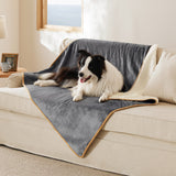 Reversible Sherpa and Microfiber Fleece Dog Blanket